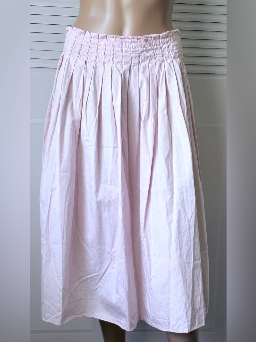 Cullinane Vintage 80’s Light Pink Women's Pleated Midi Skirt 100% Cotton Size 14